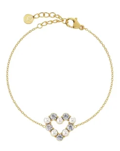 Edblad & Co Armband^Affinity Pearl Heart Bracelet Gold