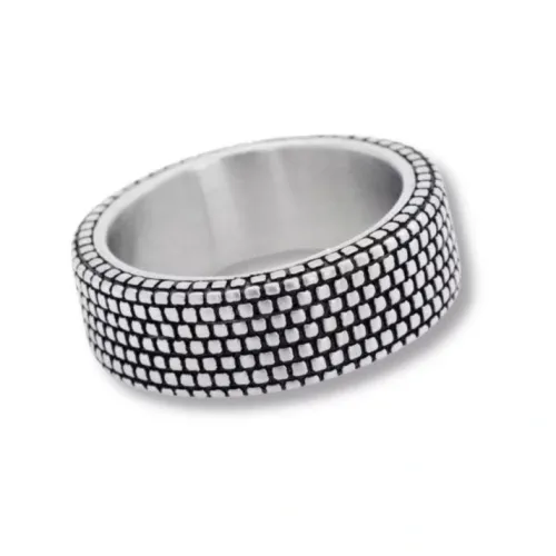 by Billgren Herr Smycken^ring i oxiderat stål