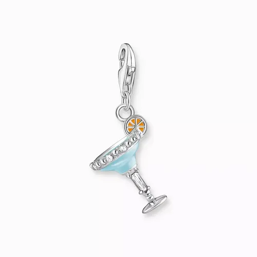 Thomas Sabo Charms^Charm-hängsmycke blått cocktailglas silver