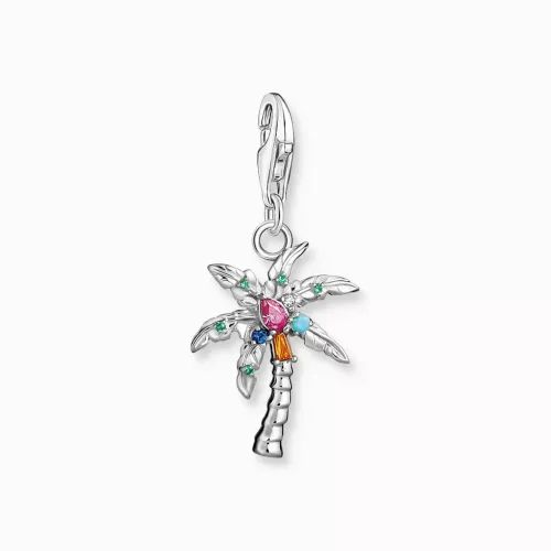 Thomas Sabo Charms^Charm-hängsmycke färgglad palm silver
