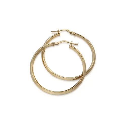 Jemp Guld Örhängen | Förgyllt Silver^Creol FG 925silver romb 2,0x30mm