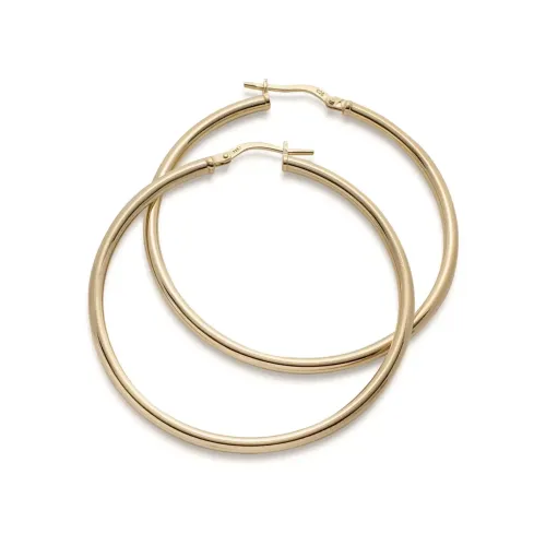 Jemp Guld Örhängen | Förgyllt Silver^Creol FG 925silver rör 2,2x40mm