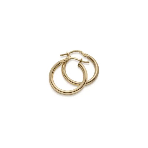 Jemp Guld Örhängen | Förgyllt Silver^Creol FG 925silver rör 2,2x15mm