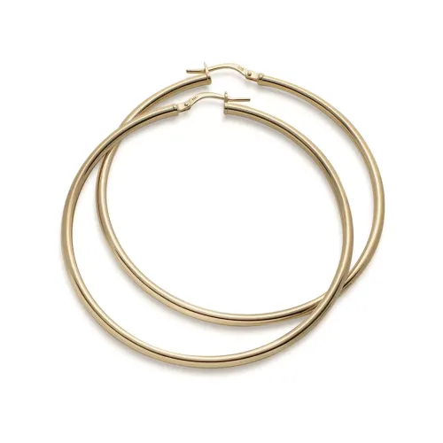 Jemp Guld Örhängen | Förgyllt Silver^Creol FG 925silver rör 2,2x50mm