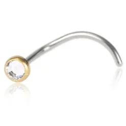 Blomdahl medical Hudvänliga Örhängen^Golden Titanium Smycke näsa bezel crystal 3mm