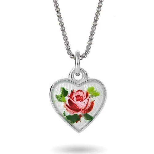 Pia & Per Barn Smycken^Halsband handmålad ros