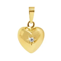 Jemp Guld Hängen^Hjärta 18k 10mm med cz i stjärnfattning