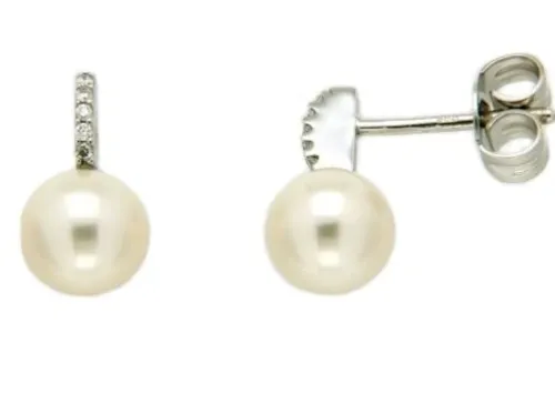 Jemp Guld Örhängen^Örhänge 18k 0,03 w/si Pärla