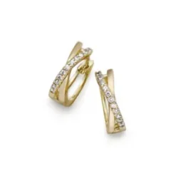 Jemp Guld Örhängen^Örhänge 18k Creol Cz kryss