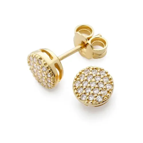 Jemp Guld Örhängen^Örhänge 18k guld fast rund cz