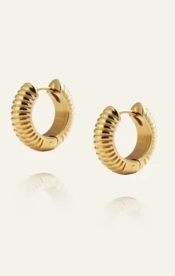 Mockberg Örhängen^Ribbed Hoops Gold small
