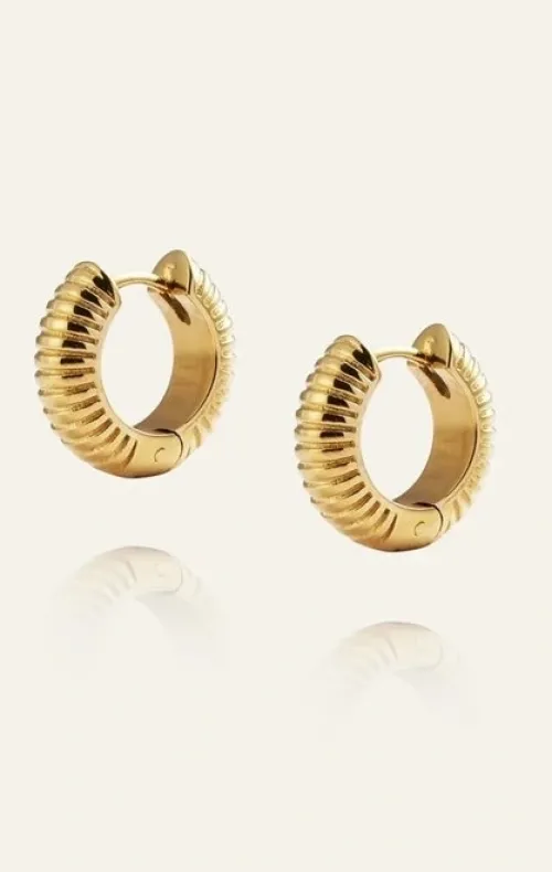 Mockberg Örhängen^Ribbed Hoops Gold small