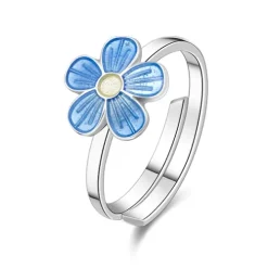 Pia & Per Barn Smycken^Ring ljusblå blomma