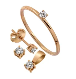 Gemma Örhängen^Stjärnringen Startörhängen 18k rg 2x0,05ct tot:0,10ct TW-p