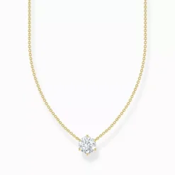 Thomas Sabo Halsband^gold plated necklace white cz