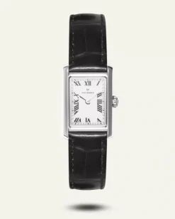 Mockberg Mockberg | Dam^TIMELESS black leather silver watch